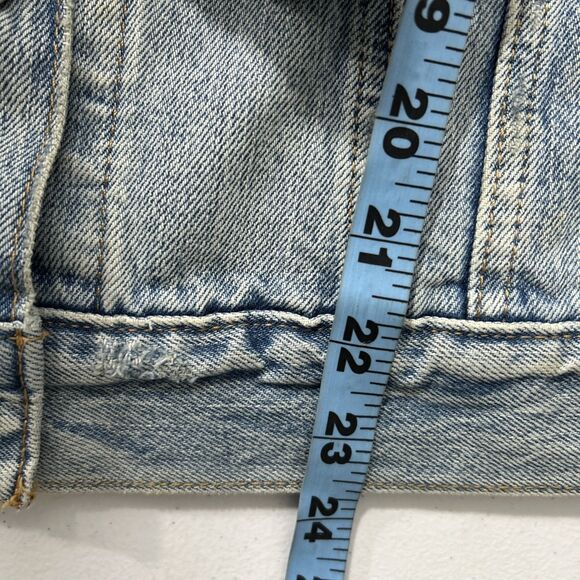 Levis Premium‎ Jean Jacket Womens M Blue Big E Denim Trucker - Picture 9 of 9